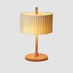 Linood Table Lamp - Oak Wood / Pleated Translucent