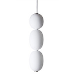 Grappa Pendant - Floor Model - Nickel / Frosted White