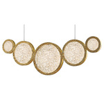 Bottega Linear Chandelier - Overstock - Polished Brass / Ice