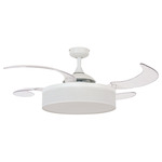 Fanaway Fraser Retractable Ceiling Fan - Overstock - White / Clear / White Linen
