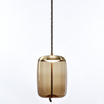 Knot Cilindro Pendant - Overstock - Brushed Stainless Steel / Glossy Smoke Brown