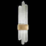 Lior Three Crystal Double Wall Light - Overstock - Gold Leaf / Crystal