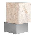 Temple Coffee Table - Chrome / Limestone