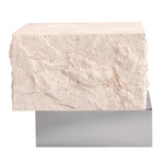 Temple Coffee Table - Chrome / Limestone
