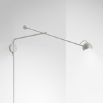 Ixa Arm Plug-In Wall Sconce - White / Grey