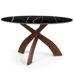 Entwine Stone Top Dining Table - Natural Walnut / Sahara Noir