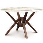 Exeter Round Stone Top Dining Table - Natural Walnut / Macchia Vecchia