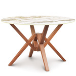 Exeter Round Stone Top Dining Table - Autumn Cherry / Macchia Vecchia