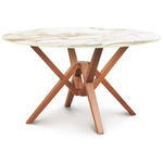 Exeter Round Stone Top Dining Table - Autumn Cherry / Macchia Vecchia