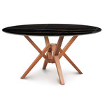 Exeter Round Stone Top Dining Table - Natural Cherry / Sahara Noir