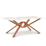 Exeter Rectangular Stone Top Dining Table - Natural Cherry / Macchia Vecchia
