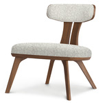 Estelle Lounge Chair - Natural Walnut / Wooly White