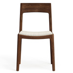 Lisse Dining Chair with Upholstery - Natural Walnut / Hemp