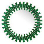 Glasdele Mirror - Antique Brass / Emerald