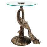 Paonne Accent Table - Antique Gold / Clear