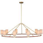 Ellerston Chandelier - Brushed Brass / White
