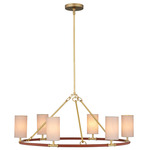 Ellerston Chandelier - Brushed Brass / White