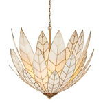 Lamina Chandelier - Antique Brass / Off White