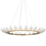 Oakwreath Chandelier - Polished Antique Brass / Clear