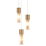 Cannula Round Multilight Pendant - Vintage Brass / Alabaster
