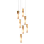 Cannula Round Multilight Pendant - Vintage Brass / Alabaster