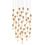 Cannula Round Multilight Pendant - Vintage Brass / Alabaster