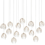 Banyan Linear Multi-Light Pendant - Antique Brass / Clear