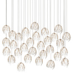 Banyan Linear Multi-Light Pendant - Antique Brass / Clear