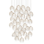 Banyan Round Multi-Light Pendant - Antique Brass / Clear