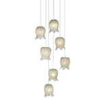 Polpo Round Multi-Light Pendant - Silver / Polpo Green