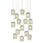 Polpo Round Multi-Light Pendant - Silver / Polpo Green