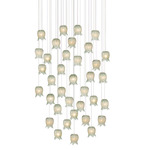 Polpo Round Multi-Light Pendant - Silver / Polpo Green