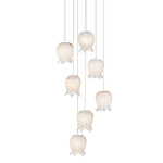 Polpo Round Multi-Light Pendant - Silver / Polpo White