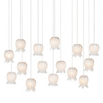 Polpo Linear Multi-Light Pendant - Silver / Polpo White