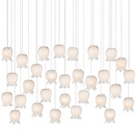 Polpo Linear Multi-Light Pendant - Silver / Polpo White