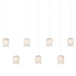 Polpo Linear Multi-Light Pendant - Silver / Polpo White