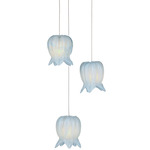Polpo Round Multi-Light Pendant - Silver / Polpo Blue