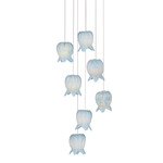 Polpo Round Multi-Light Pendant - Silver / Polpo Blue