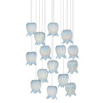 Polpo Round Multi-Light Pendant - Silver / Polpo Blue