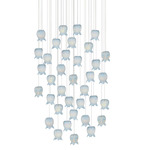 Polpo Round Multi-Light Pendant - Silver / Polpo Blue
