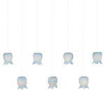 Polpo Linear Multi-Light Pendant - Silver / Polpo Blue
