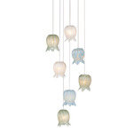 Polpo Misto Round Multi-Light Pendant - Silver / Multicolor
