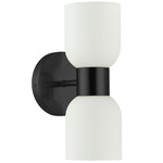 Vonda 2 Light Wall Sconce - Matte Black / White