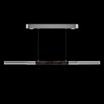 Antonia Linear Pendant - Silver Leaf / Nickel / Charcoal