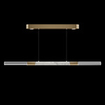 Antonia Linear Pendant - Gold Leaf / Nickel / Smoke