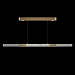 Antonia Linear Pendant - Gold Leaf / Brass / Smoke