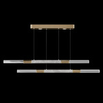 Antonia Linear Pendant - Gold Leaf / Brass / Smoke