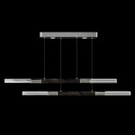 Antonia Linear Pendant - Silver Leaf / Brass / Charcoal
