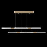 Antonia Linear Pendant - Gold Leaf / Nickel / Smoke