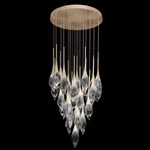 Mayu Round Pendant - Champagne / Clear-Black